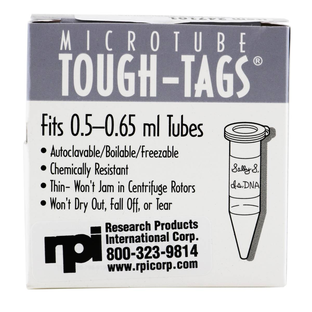 247101 ToughTags, 0.94 x 0.5 Inch Labels for 0.50.65ml Tubes, White, 1000 per Package